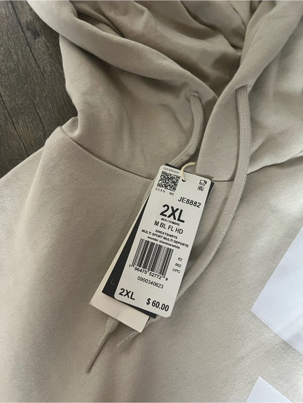 Adidas Big Logo Fleece Hoodie-Size 2XL